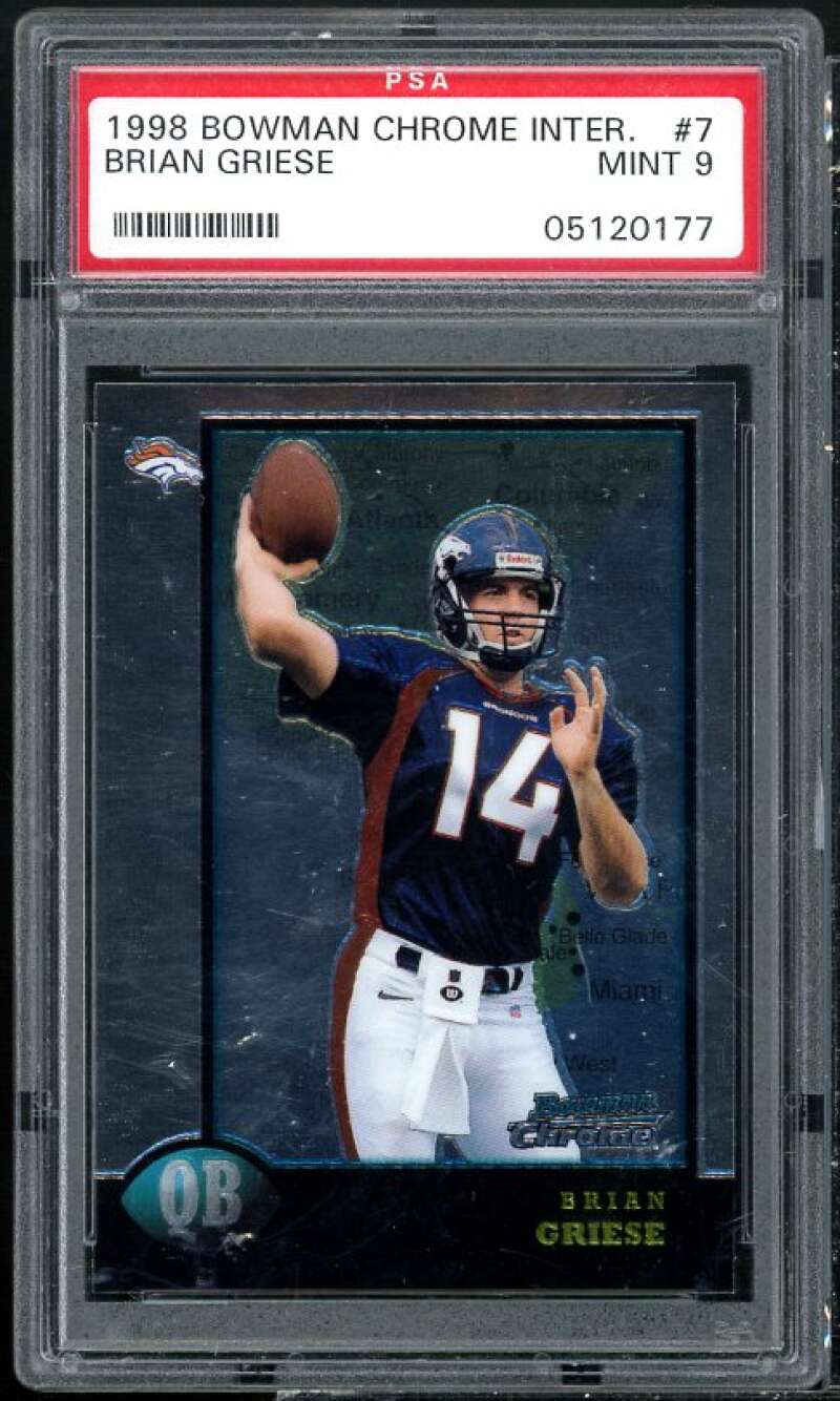 Brian Griese Rookie Card 1998 Bowman Chrome International #7 PSA 9 Image 1