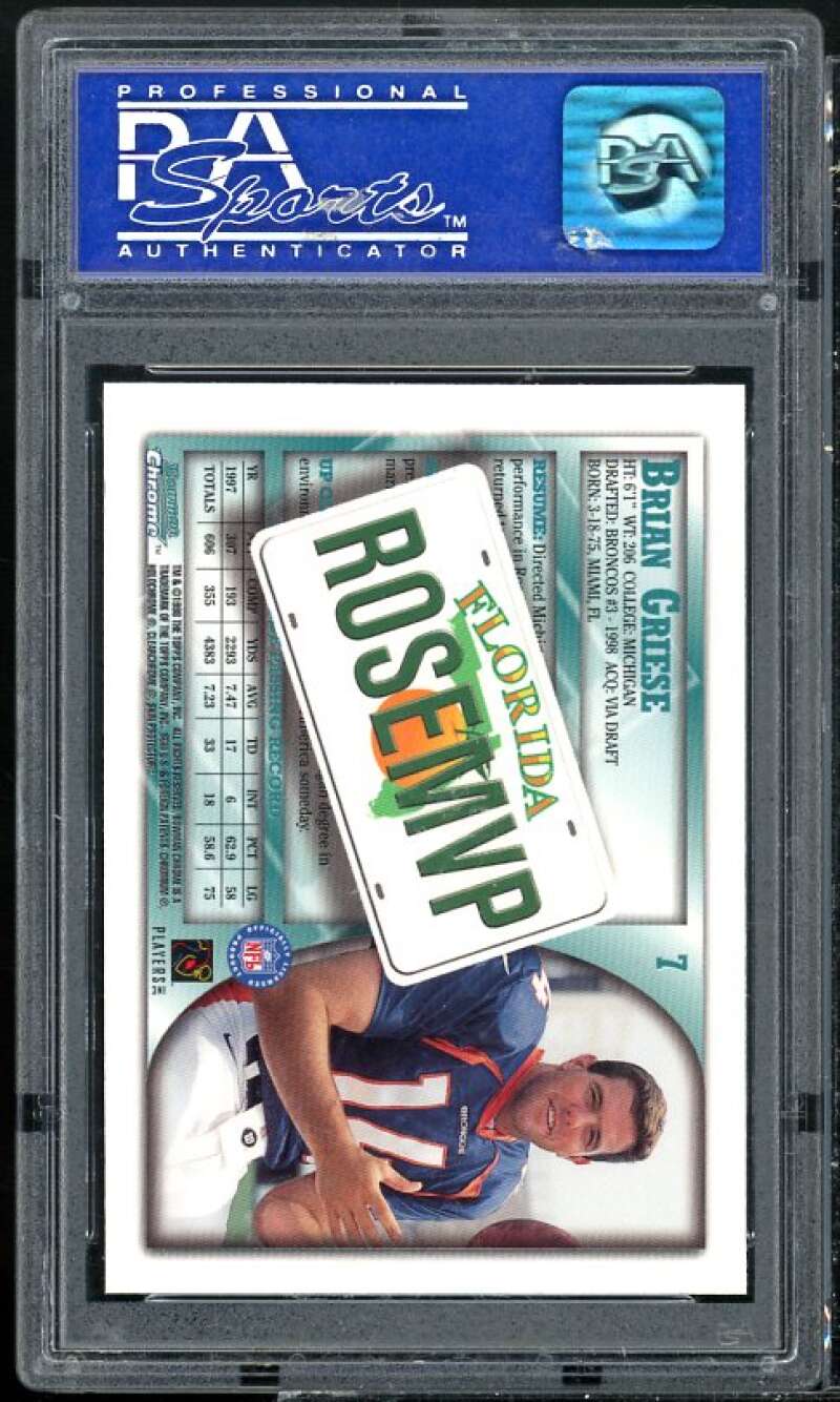 Brian Griese Rookie Card 1998 Bowman Chrome International #7 PSA 9 Image 2