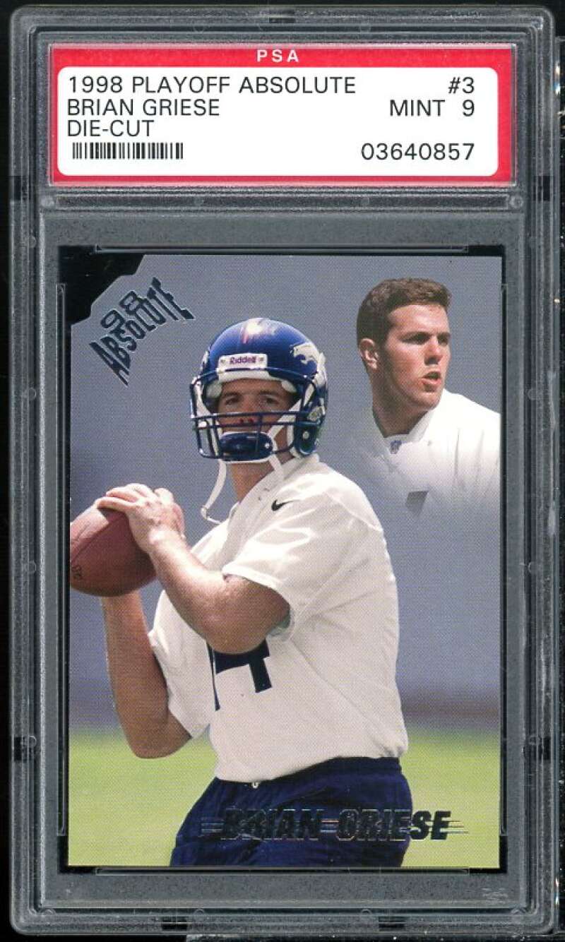 Brian Griese Rookie Card 1998 Playoff Absolute Die-Cut #3 PSA 9 Image 1