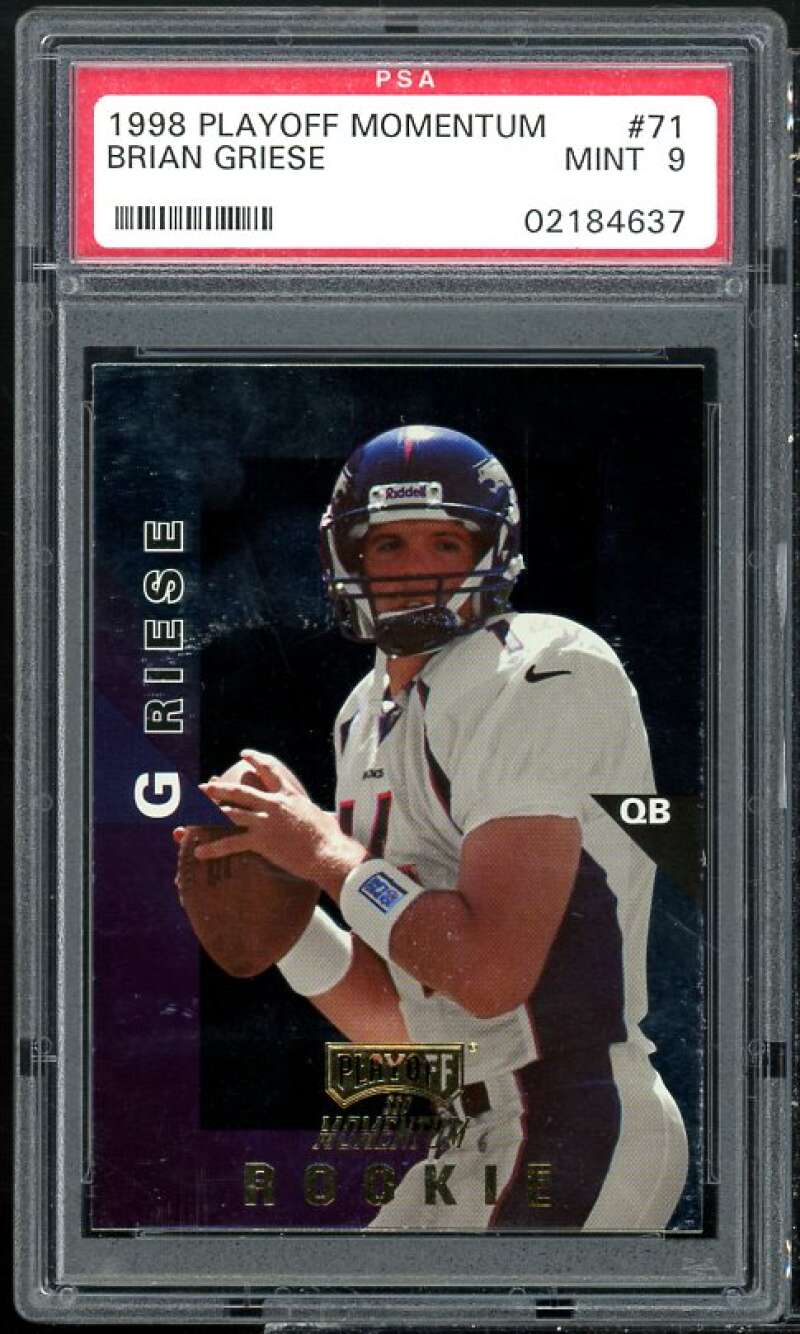 Brian Griese Rookie Card 1998 Playoff Momentum #71 PSA 9 Image 1