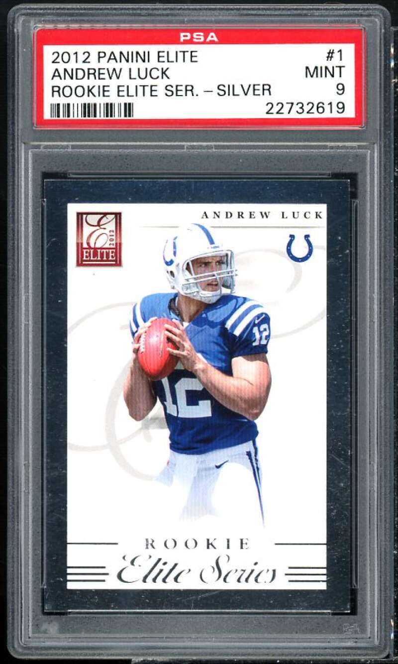 Andrew Luck Rookie Card 2012 Panini Elite Rookie Elite Silver #1 PSA 9 Image 1