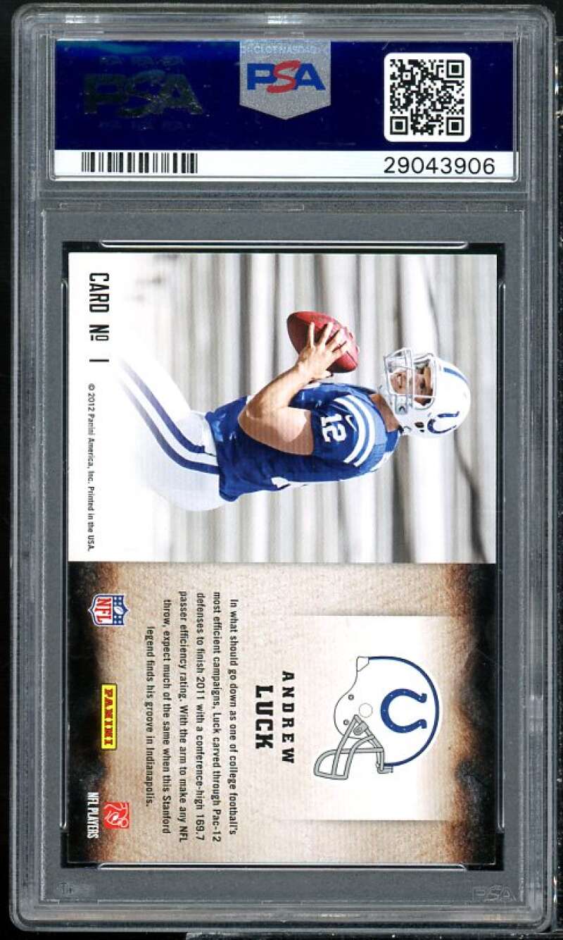 Andrew Luck Rookie Card 2012 Panini Score Hot Rookies Glossy #1 PSA 8 Image 2