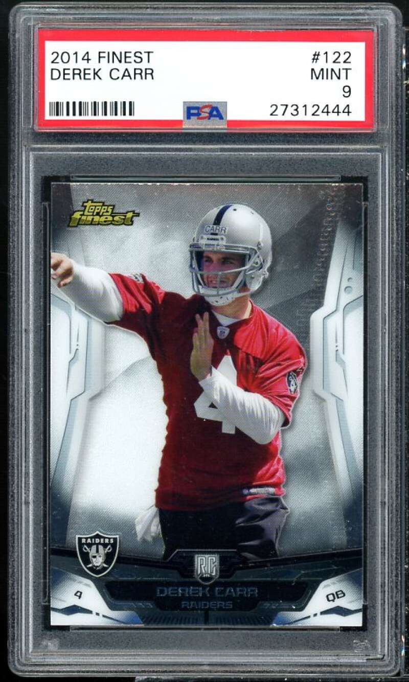 Derek Carr Rookie Card 2014 Finest #122 PSA 9 Image 1