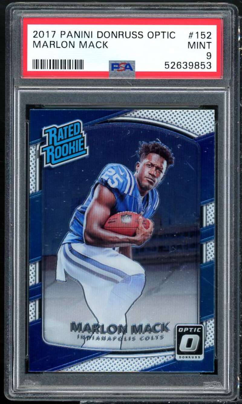 Marlon Mack Rookie Card 2017 Donruss Optic #152 PSA 9 Image 1