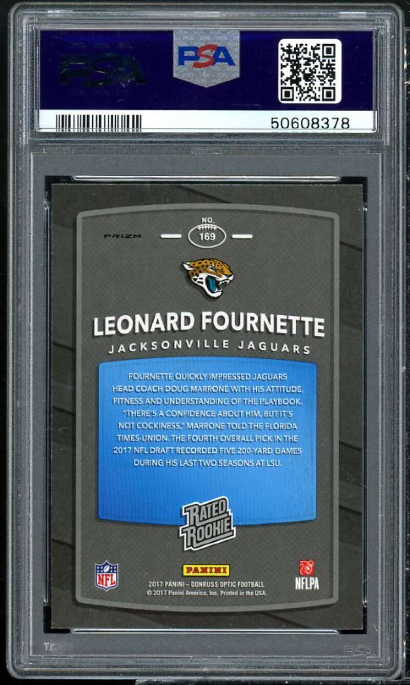 Leonard Fournette Rookie Card 2017 Donruss Optic Red/Yellow #169 PSA 9 Image 2