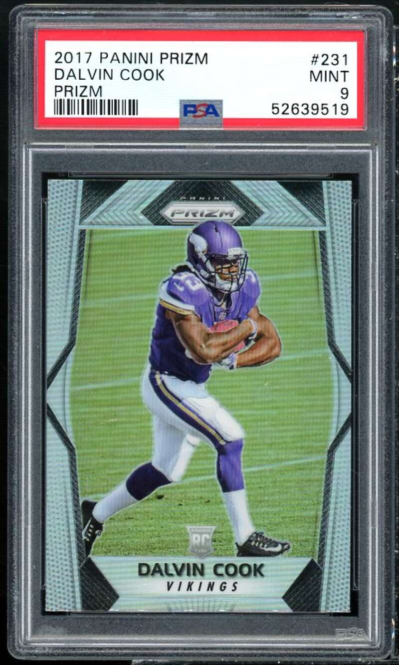 Dalvin Cook Rookie Card 2017 Panini Prizm Prizm #231 PSA 9 Image 1