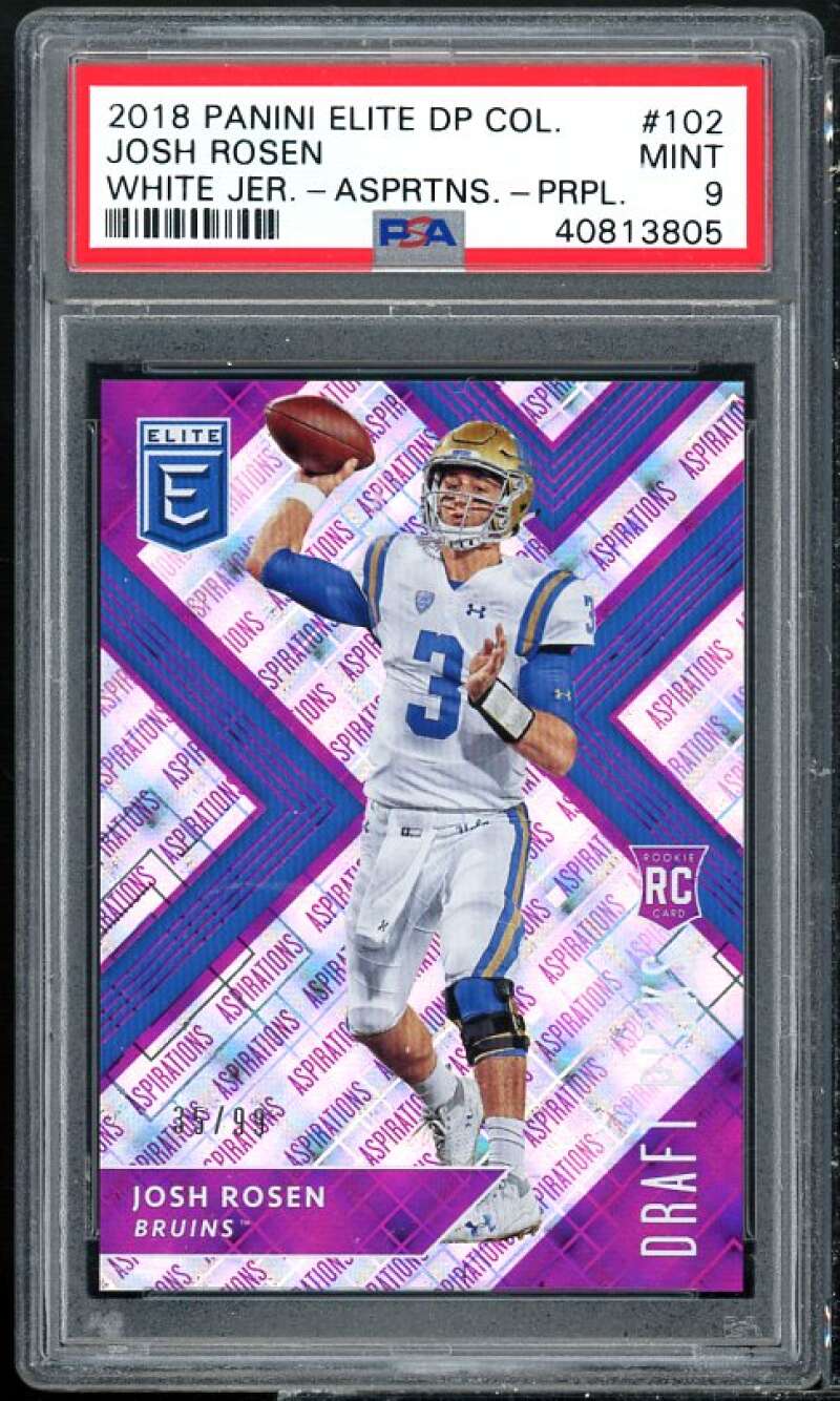 Josh Rosen Rookie Card 2018 Panini Contenders DP Aspirations Purple #102 PSA 9 Image 1