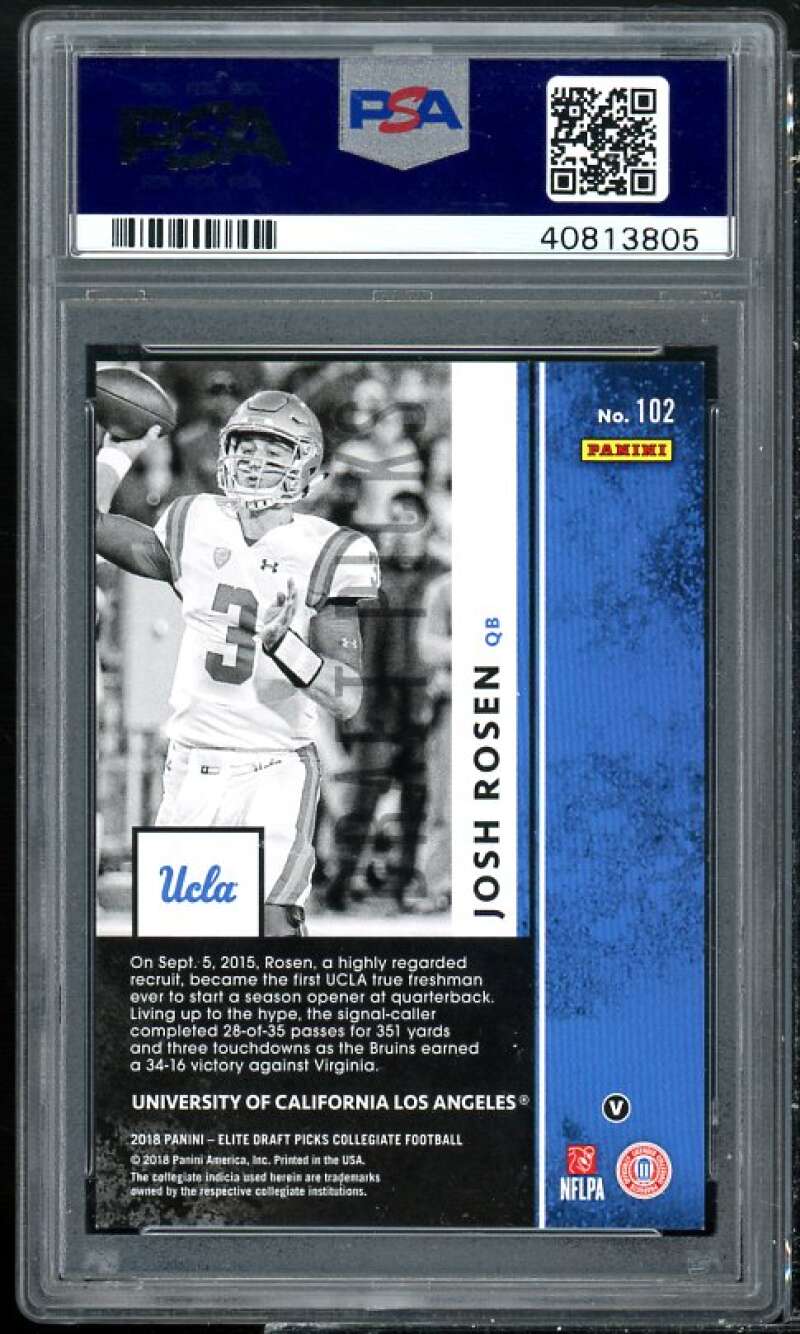 Josh Rosen Rookie Card 2018 Panini Contenders DP Aspirations Purple #102 PSA 9 Image 2