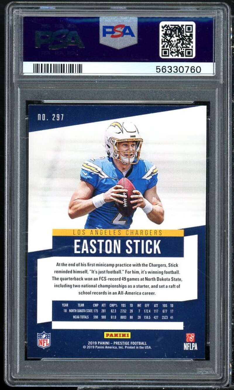 Easton Stick Rookie Card 2019 Panini Prestige #297 PSA 9 Image 2