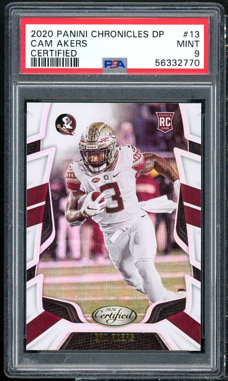 Cam Akers Rookie Card 2020 Panini Chronicles DP Certified #13 PSA 9 Image 1