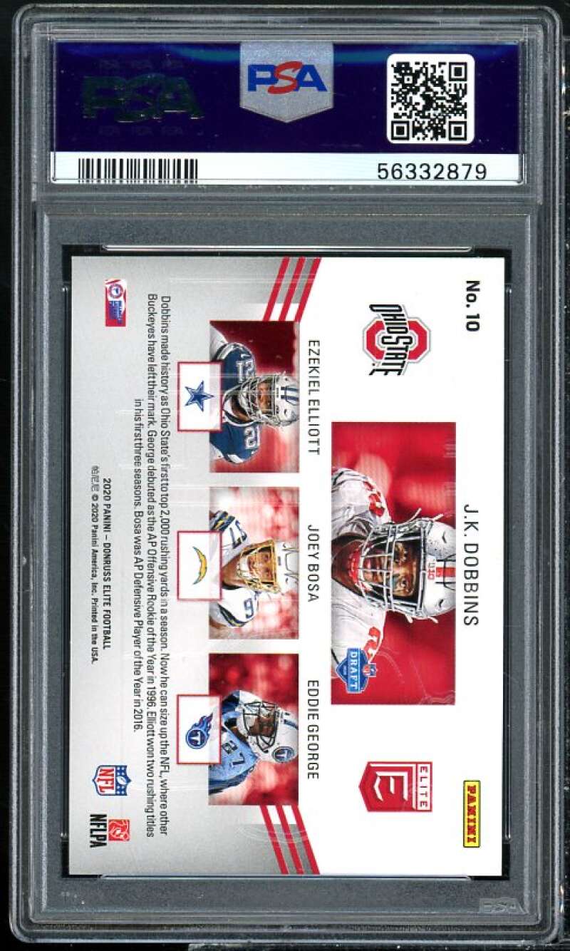 Bossa/George/Elliott/ J.K. Dobbins Rookie 2020 Donruss Elite Company #10 PSA 10 Image 2