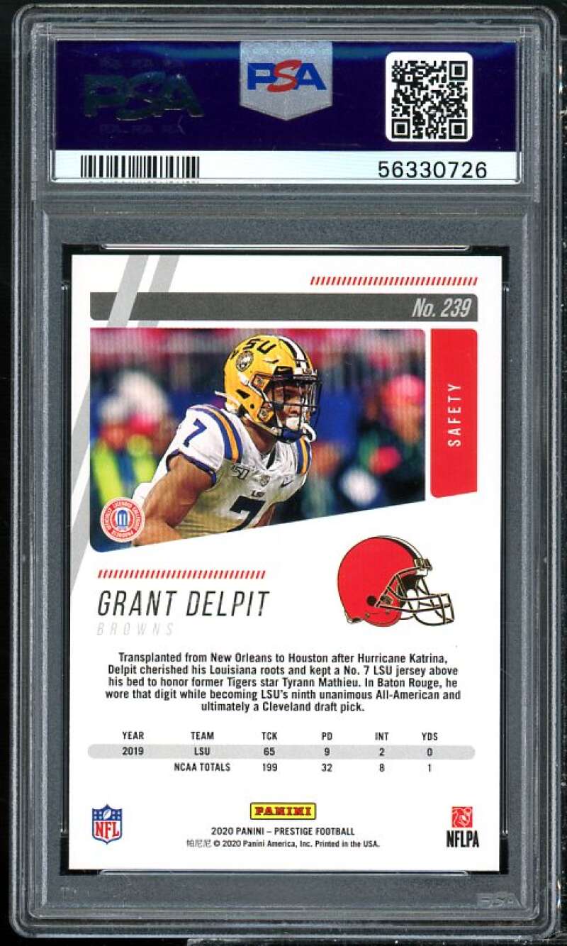 Grant Delpit Rookie Card 2020 Panini Donruss #239 PSA 9 Image 2