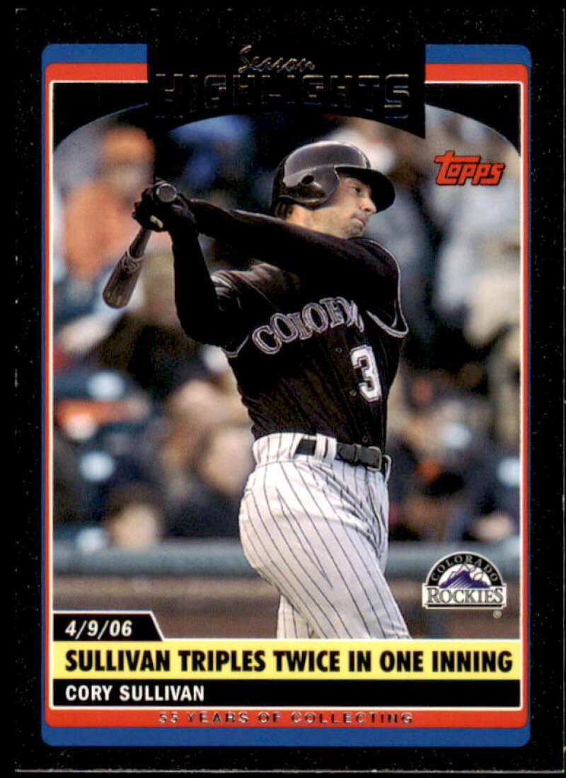 Cory Sullivan Card 2006 Topps Update Black #UH173 Image 1