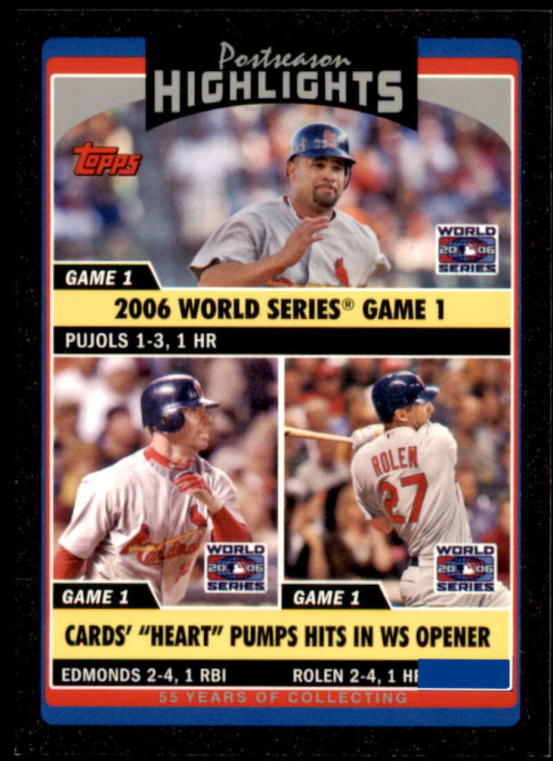 Albert Pujols/Jim Edmonds/Scott Rolen Card 2006 Topps Update Black #UH197 Image 1