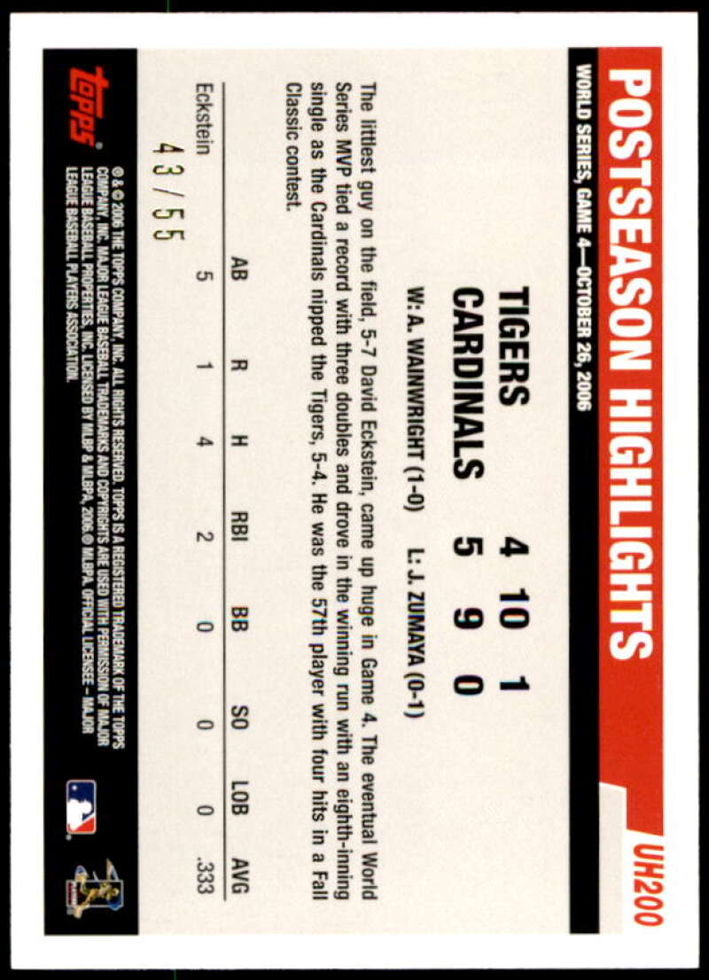 David Eckstein Card 2006 Topps Update Black #200 Image 2