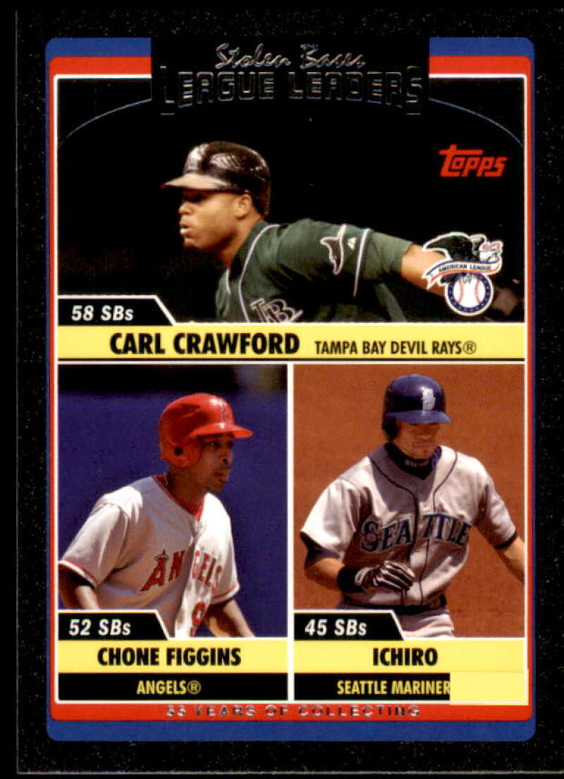 Carl Crawford/Chone Figgins/Ichiro Suzuki Card 2006 Topps Update Black #UH205 Image 1