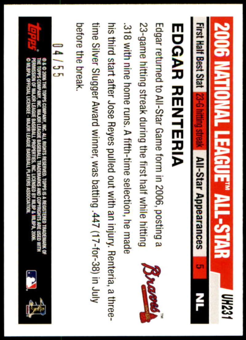 Edgar Renteria Card 2006 Topps Update Black #UH231 Image 2