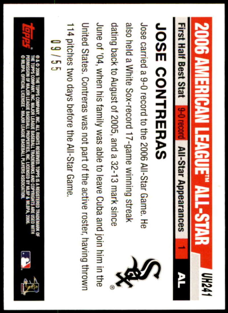 Jose Contreras Card 2006 Topps Update Black #UH241 Image 2