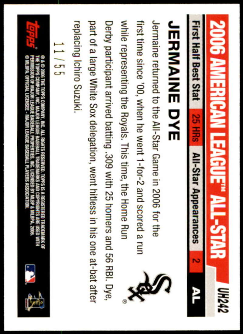 Jermaine Dye Card 2006 Topps Update Black #UH242 Image 2