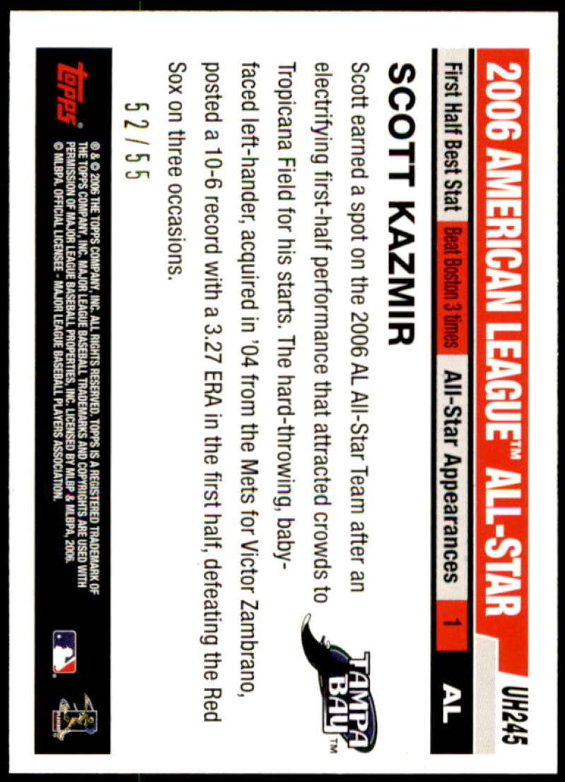 Scott Kazmir Card 2006 Topps Update Black #UH245 Image 2