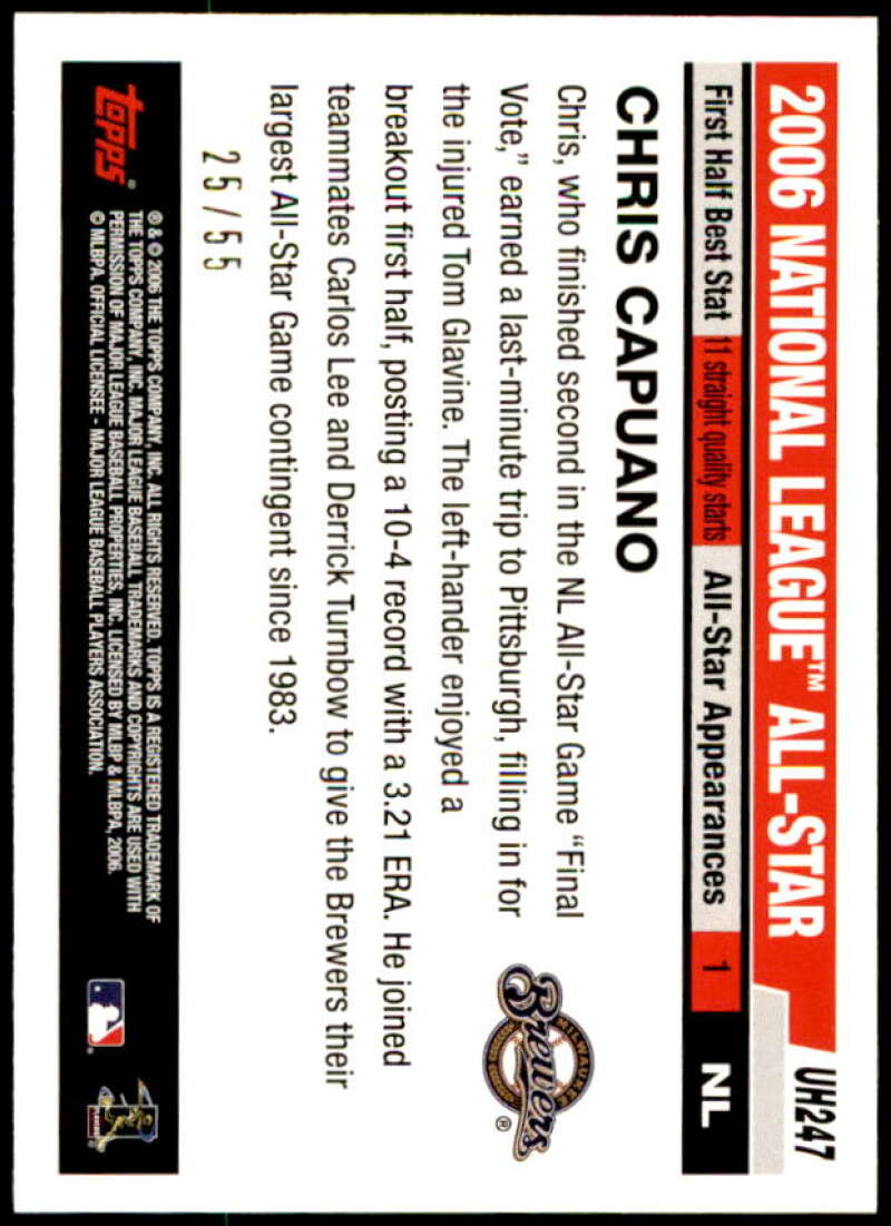 Chris Capuano Card 2006 Topps Update Black #UH247 Image 2