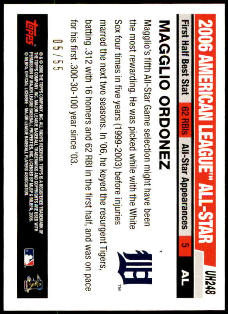 Magglio Ordonez Card 2006 Topps Update Black #UH248 Image 2