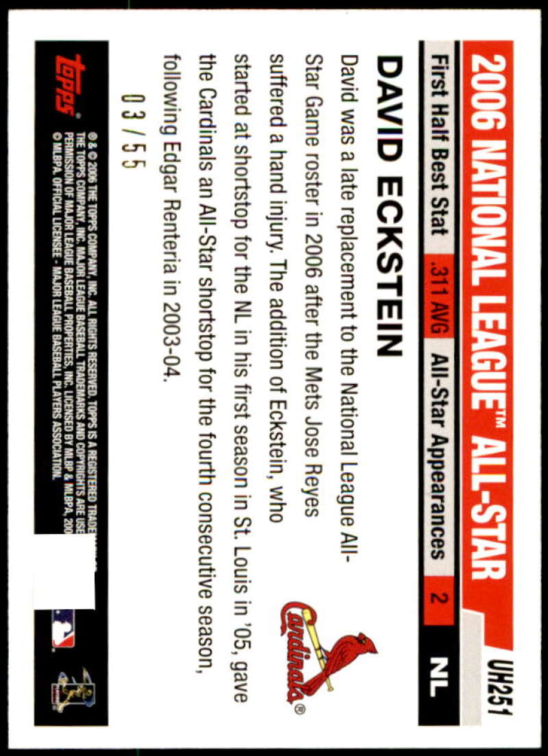 David Eckstein Card 2006 Topps Update Black #UH251 Image 2
