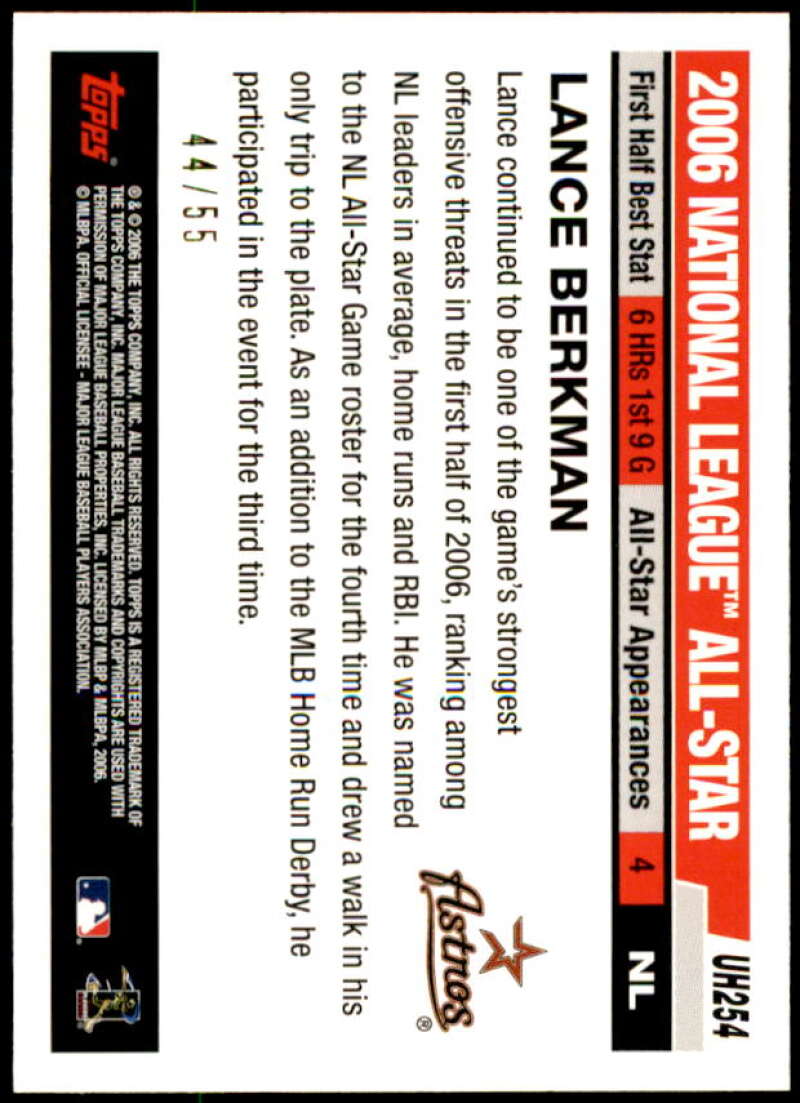 Lance Berkman Card 2006 Topps Update Black #UH254 Image 2