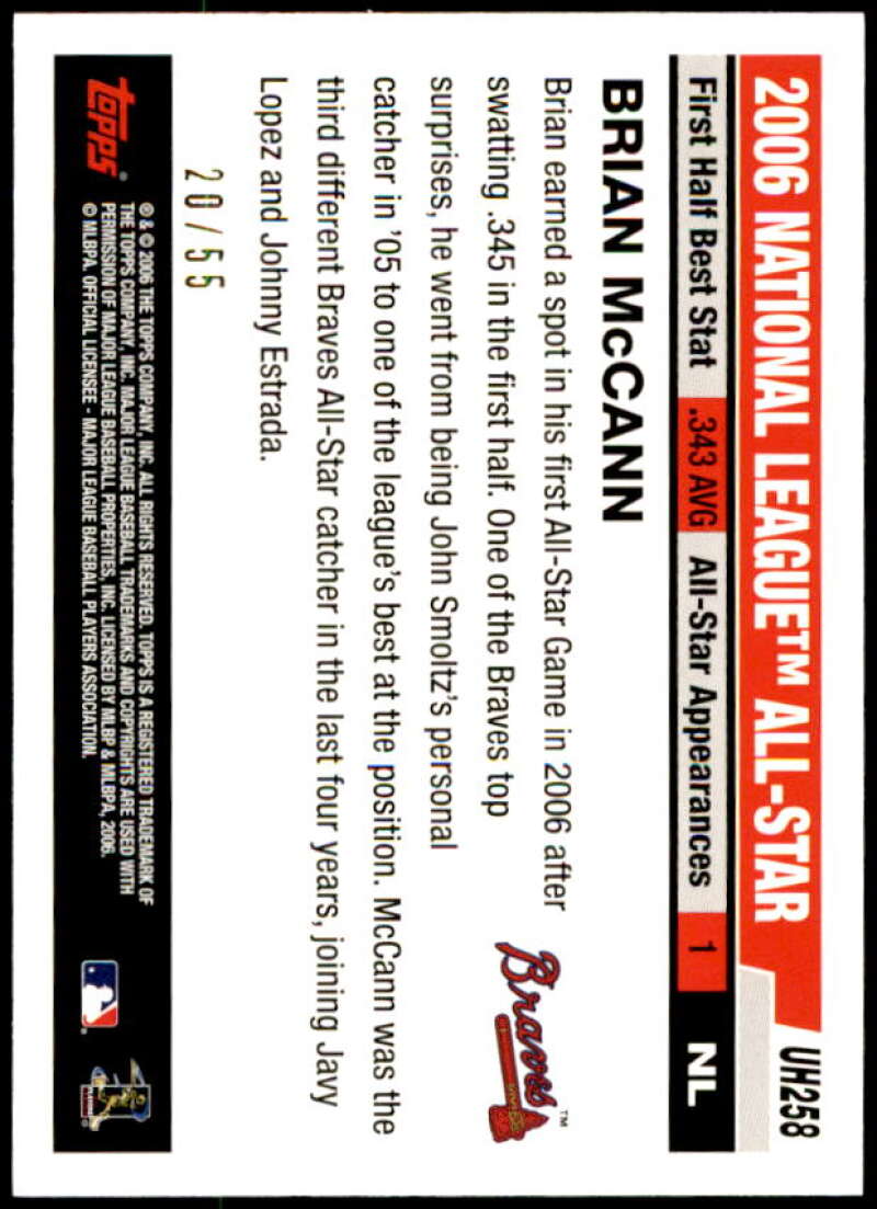 Brian McCann Card 2006 Topps Update Black #UH258 Image 2