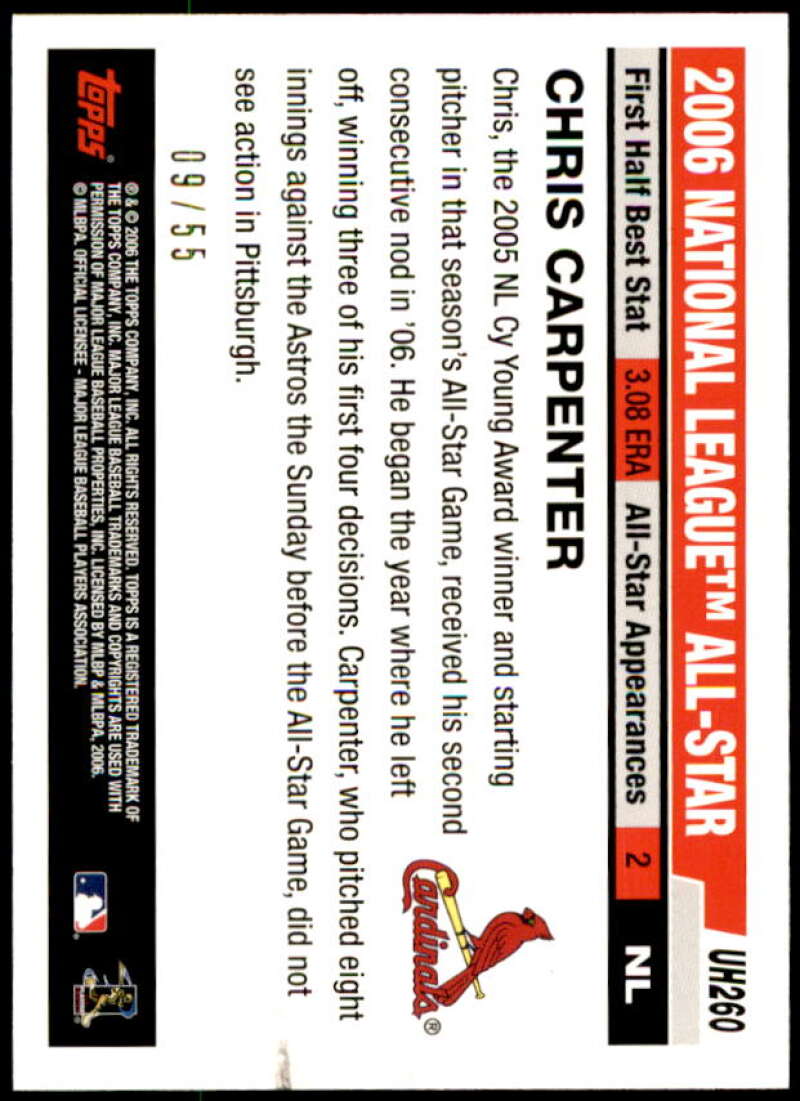 Chris Carpenter Card 2006 Topps Update Black #UH260 Image 2