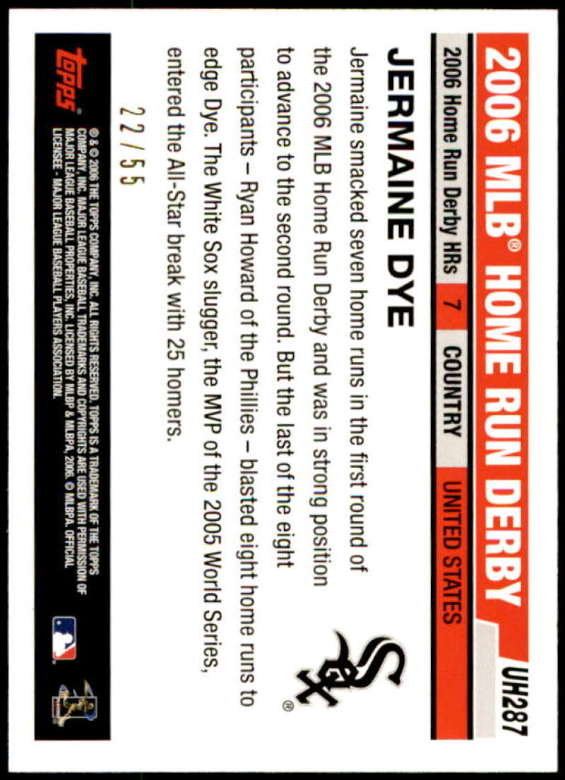 Jermaine Dye Card 2006 Topps Update Black #UH287 Image 2
