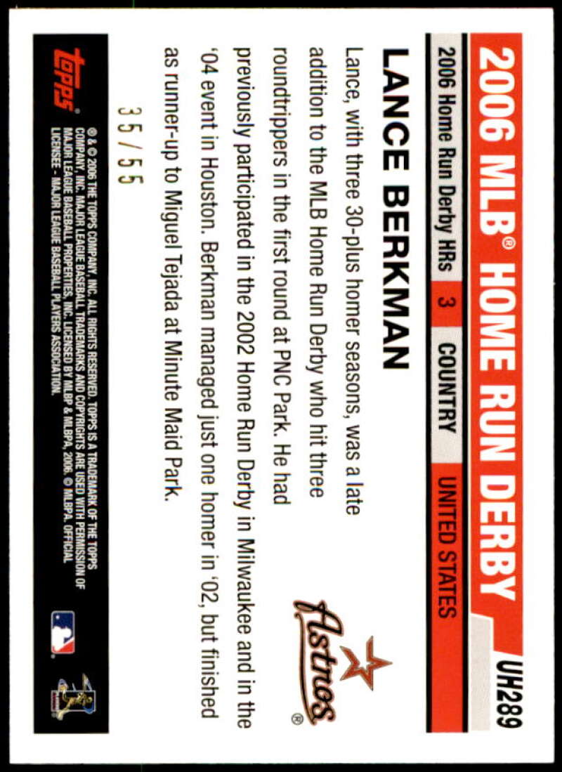 Lance Berkman Card 2006 Topps Update Black #UH289 Image 2