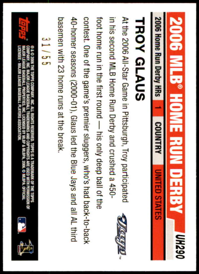 Troy Glaus Card 2006 Topps Update Black #UH290 Image 2