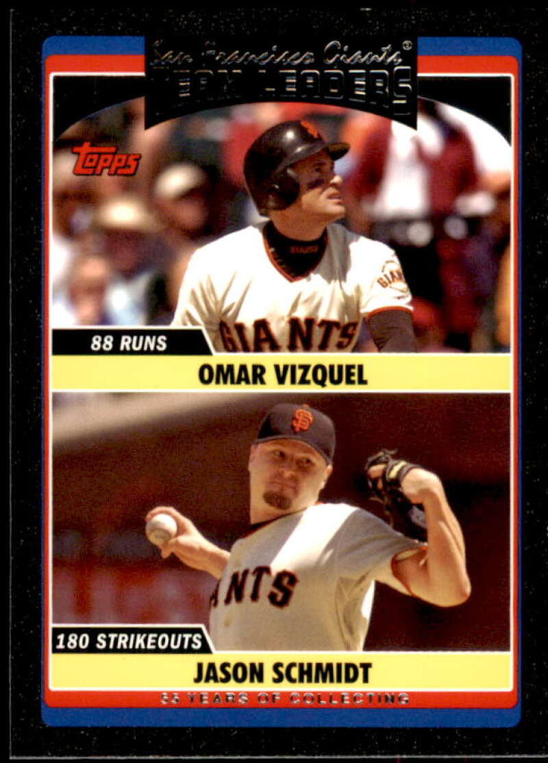 Omar Vizquel/Jason Schmidt Card 2006 Topps Update Black #UH304 Image 1