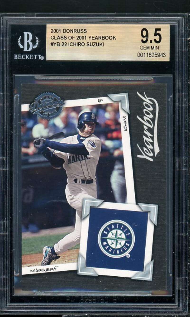 Ichiro Suzuki Rookie 2001 Donruss Class of 2001 Yearbook #YB-22 (POP 1) BGS 9.5 Image 1