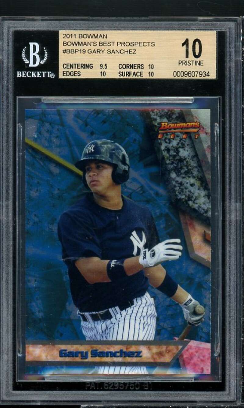 Gary Sanchez Rookie Card 2011 Bowman's Best Prospects #BBP19 (PRISTINE) BGS 10 Image 1