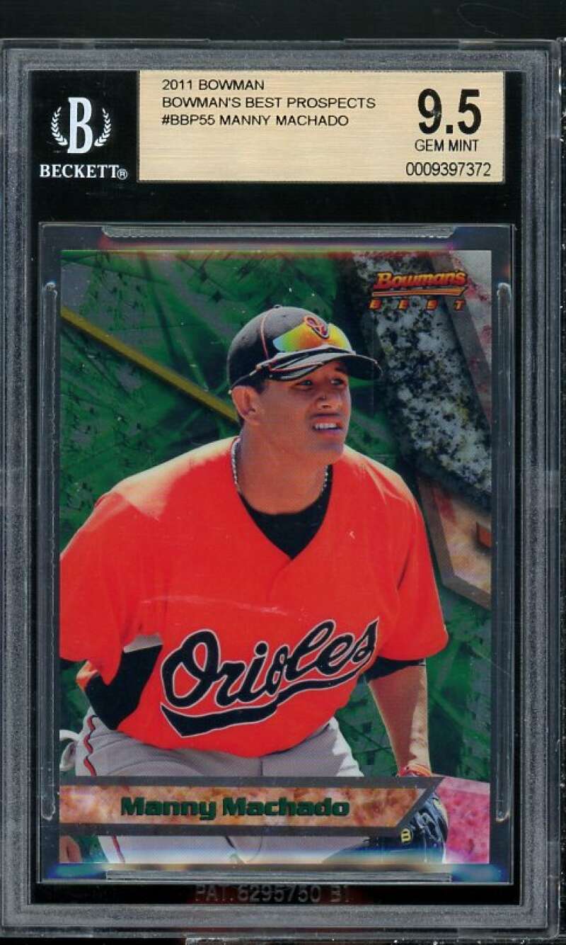 Manny Machado Rookie Card 2011 Bowman Bowman's Best Prospects #BBP55 BGS 9.5 Image 1