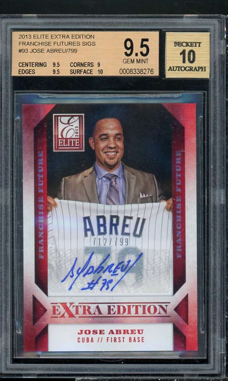 Jose Abreu Rookie 2013 Elite Extra Edition Franchise Futures Sigs #93 BGS 9.5 Image 1