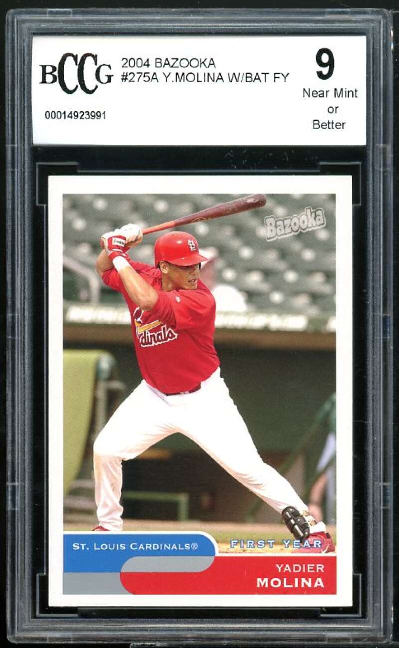 2014 Bazooka #275a Yadier Molina Rookie Card BGS BCCG 9 Near Mint+ Image 1