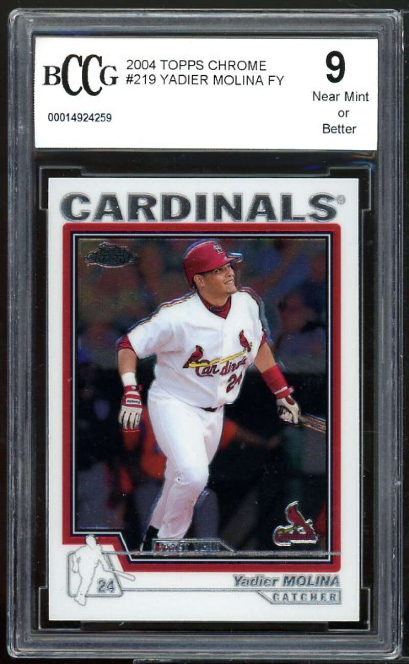 2004 Topps Chrome #219 Yadier Molina Rookie Card BGS BCCG 9 Near Mint+ Image 1