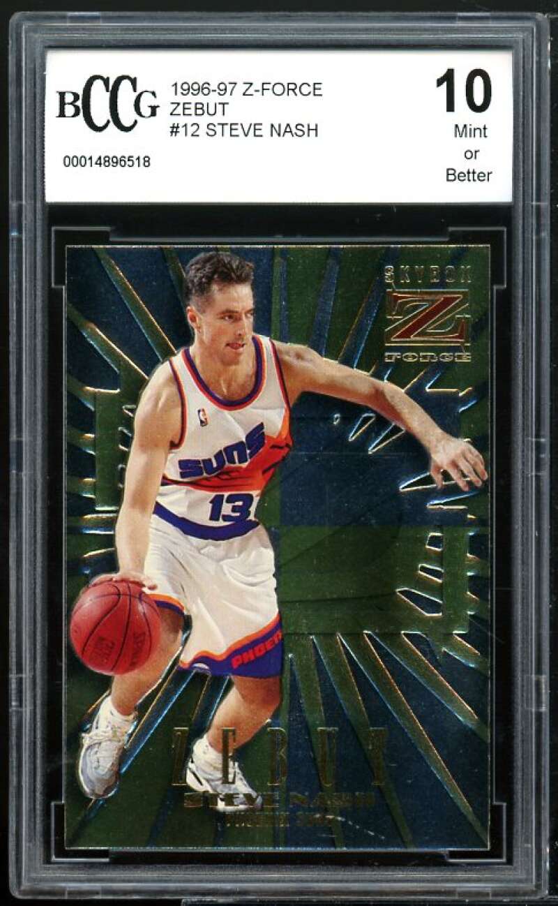 1996-97 Z-Force Zebut #12 Steve Nash Rookie Card BGS BCCG 10 Mint+ Image 1