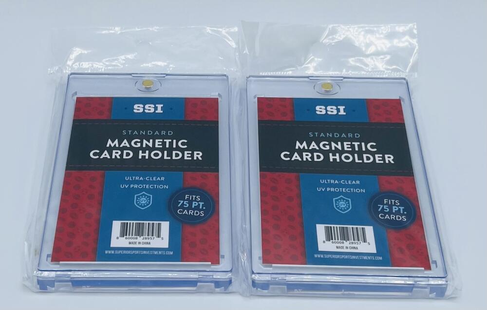(2) Superior Sports Investments SSI Magnetic Thick Card Holder One Touch 75 PT Image 1