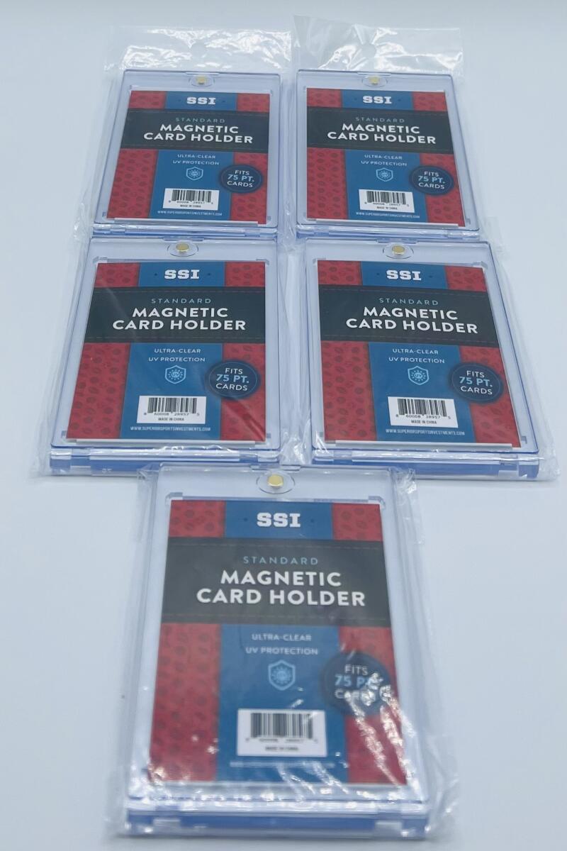 (5) Superior Sports Investments SSI Magnetic Thick Card Holder One Touch 75 PT Image 1