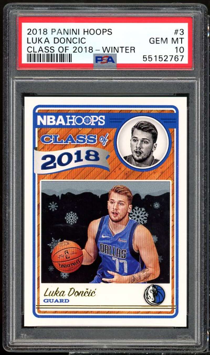 Luka Doncic Rookie Card 2018-19 Panini Hoops Class of 2018 Winter #3 PSA 10 Image 1