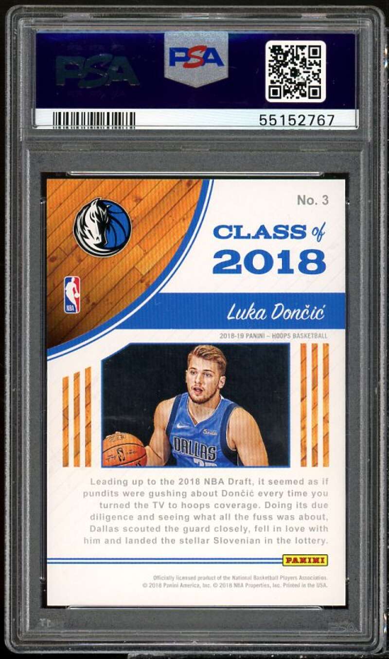 Luka Doncic Rookie Card 2018-19 Panini Hoops Class of 2018 Winter #3 PSA 10 Image 2