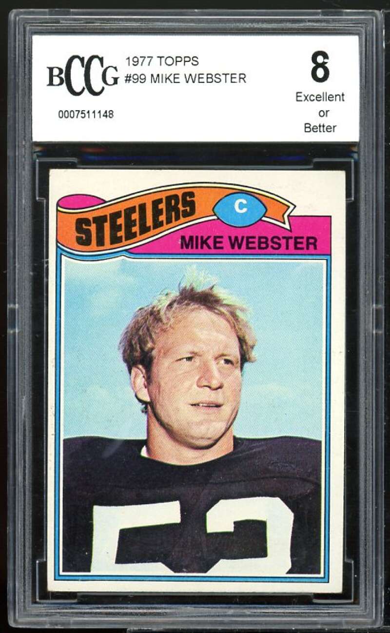 1977 Topps #99 Mike Webster Rookie Card BGS BCCG 8 Excellent+ Image 1