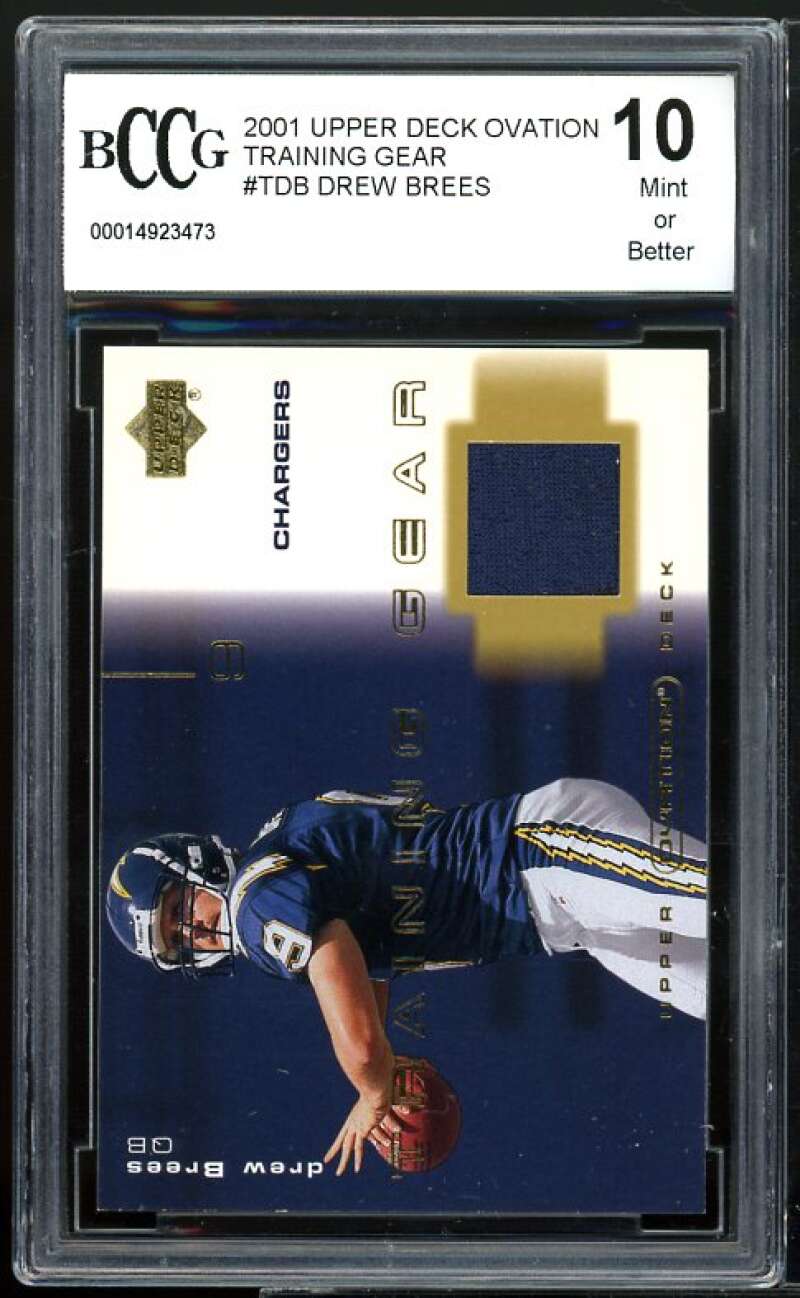 2001 Upper Deck Ovation Training Gear #TDB Drew Brees Rookie BGS BCCG –