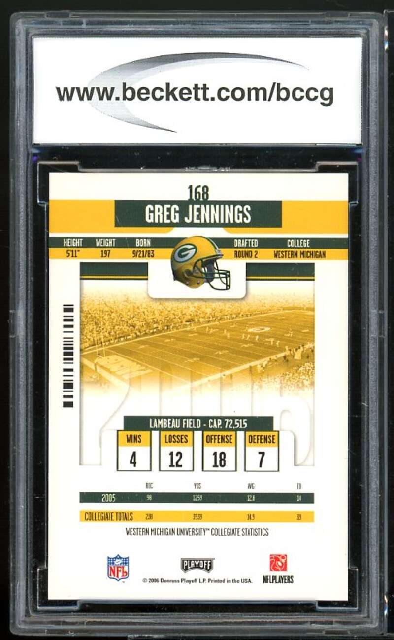 2006 Playoff Contenders #168 Greg Jennings Auto Rookie Card BGS BCCG 10 Mint+ Image 2