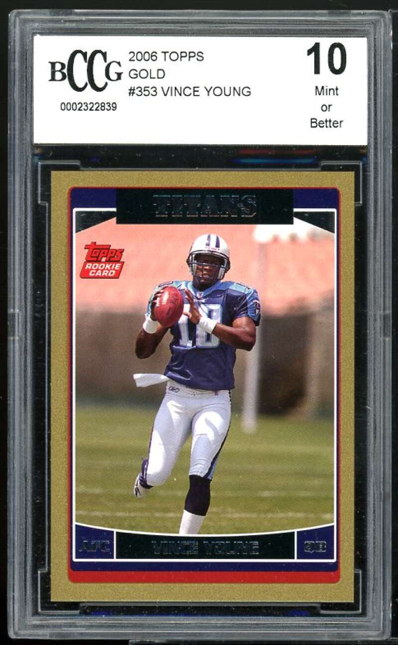 2006 Topps Gold #353 Vince Young Rookie Card BGS BCCG 10 Mint+ Image 1