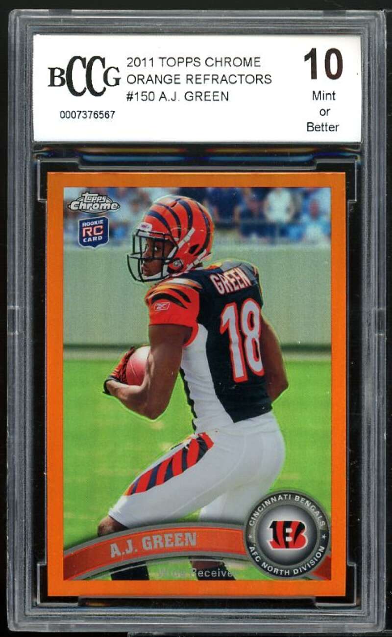 2011 Topps Chrome Orange Refractors #150 A.J. Green Rookie BGS BCCG 10 –